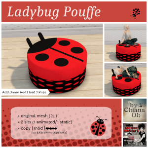 by Chiana Oh - Ladybug Pouffe [TASRH3 Prize] [ad]